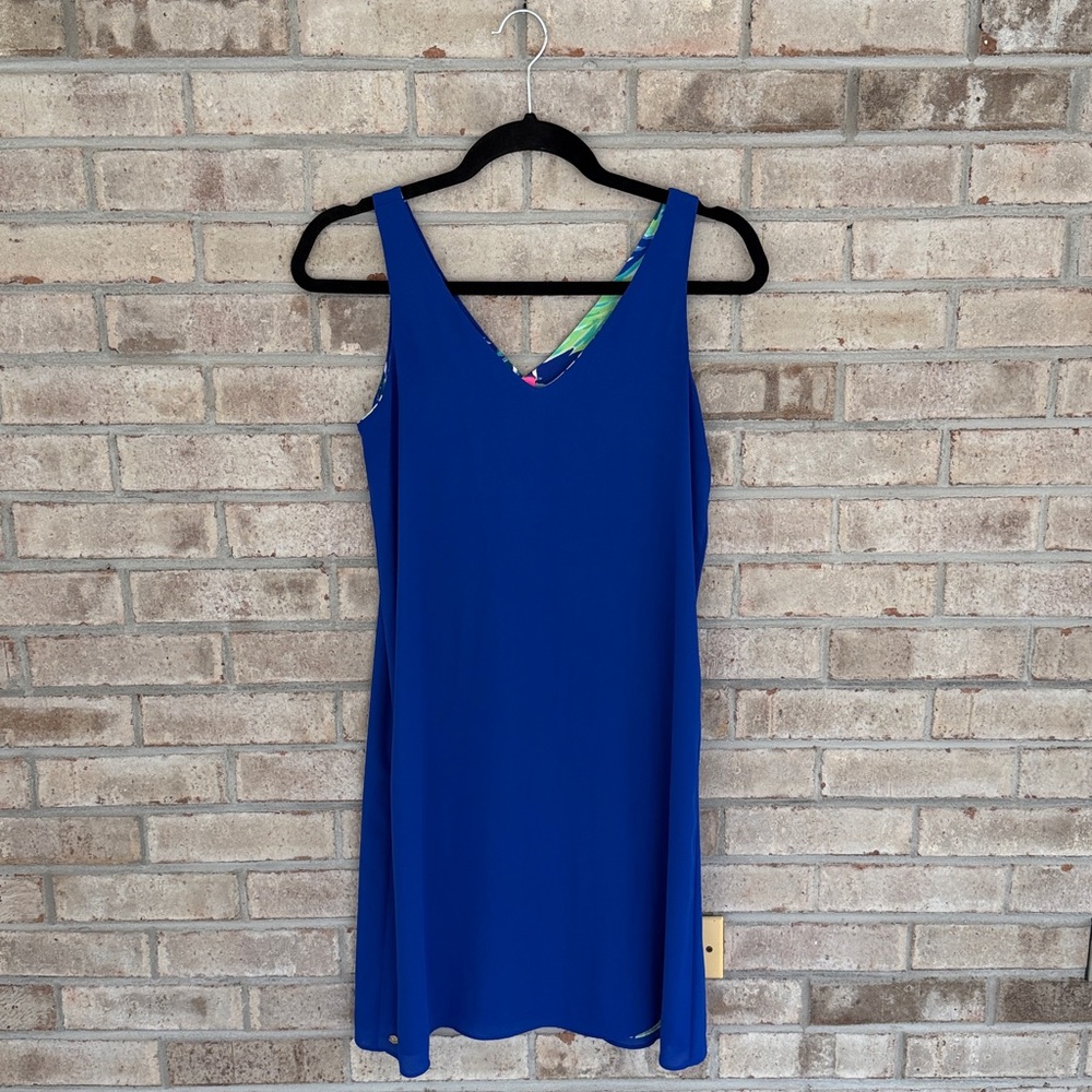 Lilly Pulitzer Blue and Green Tropical Reversible Dress - Picture 6 of 6
